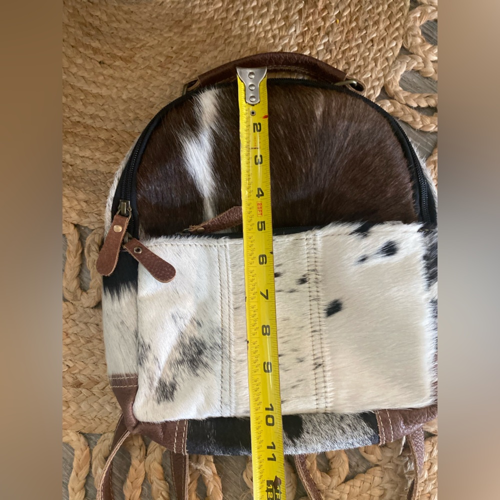Myra Bag Cowhide Leather with Hair Mini Backpack - Picture 3 of 5
